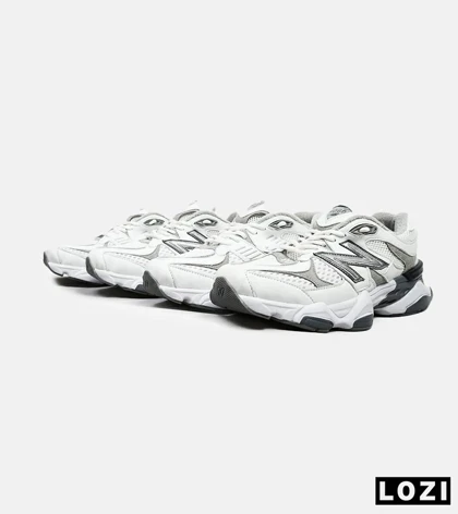 کفش نیوبالانس بزرگ پا سفید طوسی پشت آبی NEW BALANCE 9060