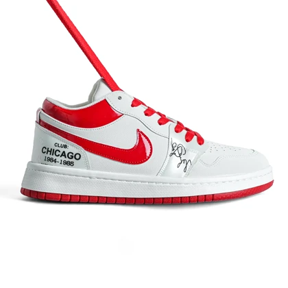 کتانی زنانه نایک مدل Air Jordan قرمز سفید _ کد 3793