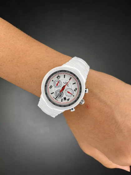 ساعت مچی الگانس کورنوگراف فول سرامیکی سفید Elegance