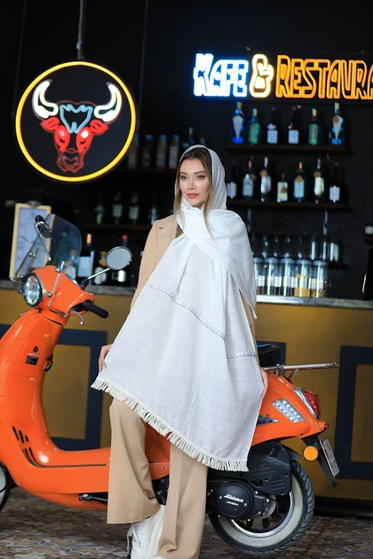 شال زنانه خنک اسلپ نواردار