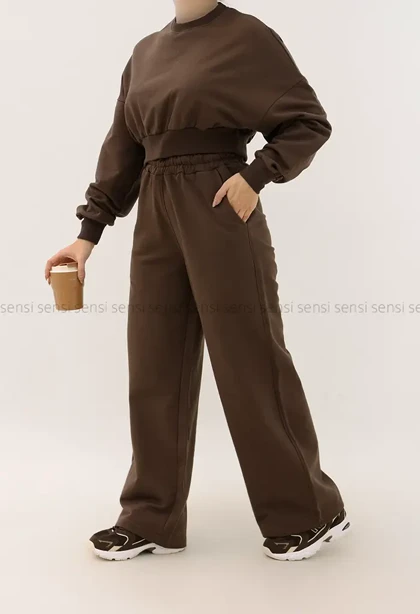 ست کراپ دورس شلوار رنگی کد1004915