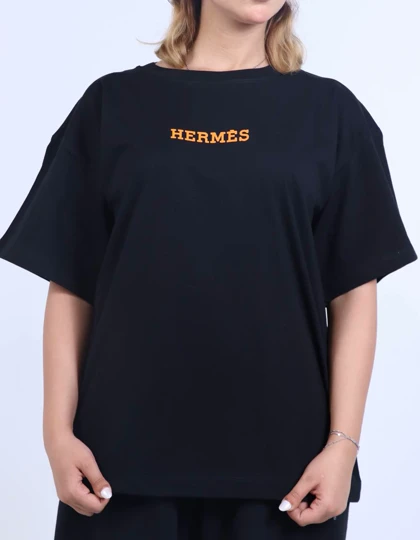 تیشرت باکسی Hermes فونت ساده