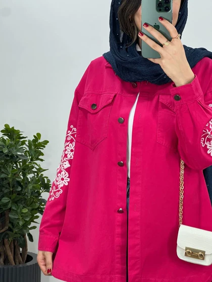 مانتو کتان کاغذی گلدوزی(ایراد دار)