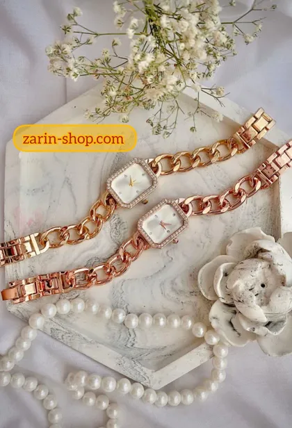 ساعت زنانه نگین‌دار استیل مستطیلی کارتیه