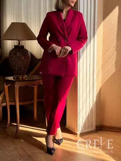 ست کت شلوار چهاردکمه یقه آرشال