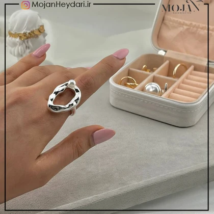 انگشتر زنانه آبکاری نقره رنگ ثابت کد ta10028