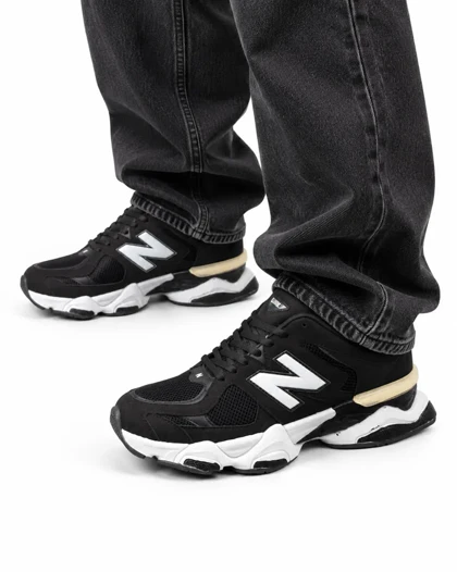 کفش کتانی بزرگ پا مدل نیوبالانس 9060 مشکی سفید New Balance 9060