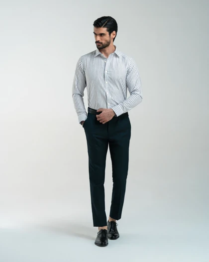 ام کی کالکشن پیراهن آستین بلند mk-1683-navy-blue