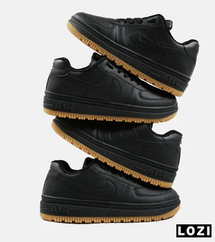 کفش کتانی مردانه و زنانه مشکی کرم نایک NIKE AIR FORCE مدل 2140