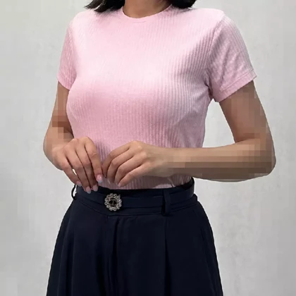 کراپ تیشرتی زنانه ساده 008123105013