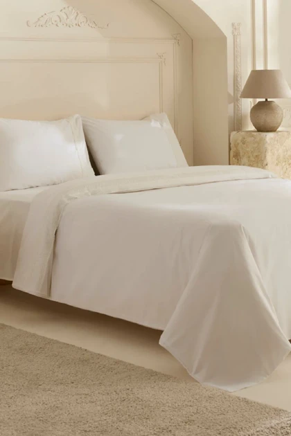 سرویس روتختی دو نفره Karaca Home مدل Lumier پنبه‌ای - سفید