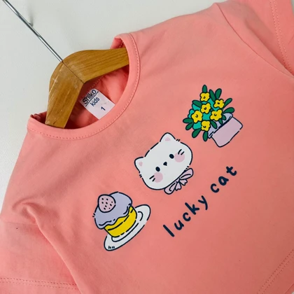 تیشرت شلوارک lucky cat مناسب 9 تا 24 ماه