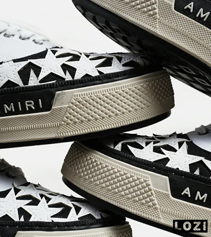 کفش اسنیکرزسفید مشکی Amiri Stars مدل 5986