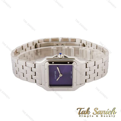 ساعت کارتیر پنتر زنانه سیلور صفحه سرمه ای مدیوم Cartier-4368-L