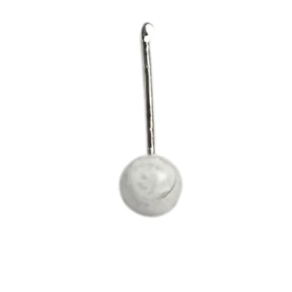 پیرسینگ بینی نقره ای زنانه با طرح مروارید