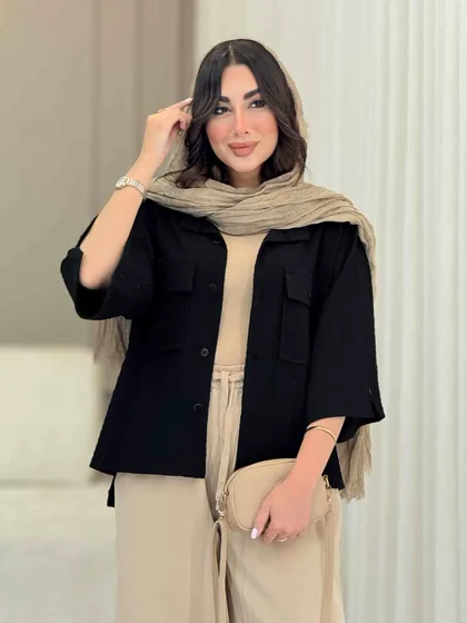 شومیز آستین دکمه چاک‌دار