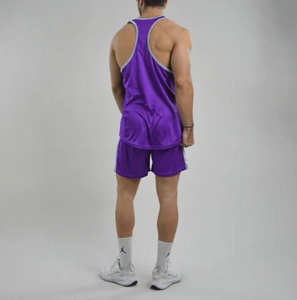 ست رکابی و شلوارک ورزشی مردانه مدل PY-Pain-4H0878 بنفش