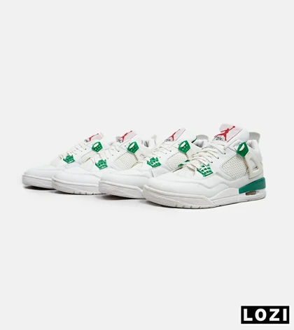 کتانی ساق‌دار مردانه سفید سبز Nike air jordan 4 مدل 5656