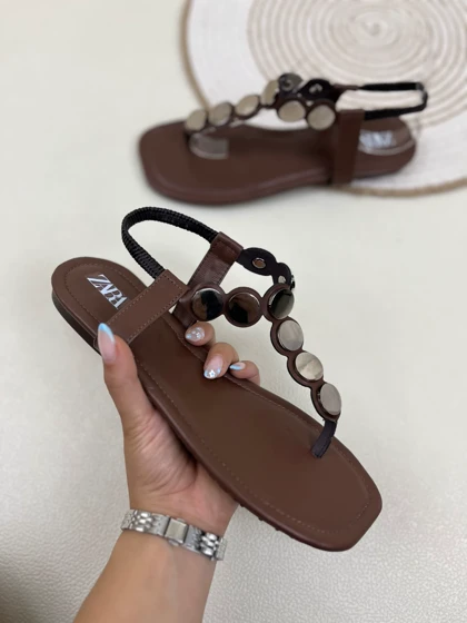 صندل زنانه زارا انگشتی سکه ای ZARA کد 1557