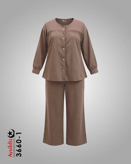 ست مانتو شلوار زنانه سایز بزرگ کد 3660