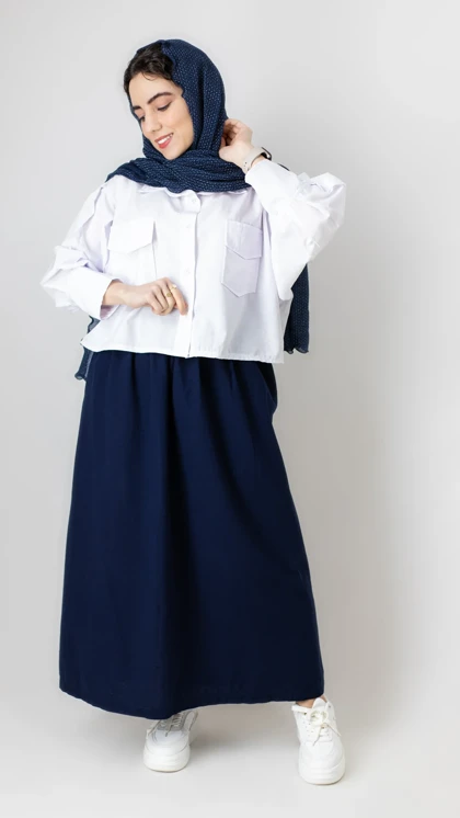 دامن چین‌دار لینن