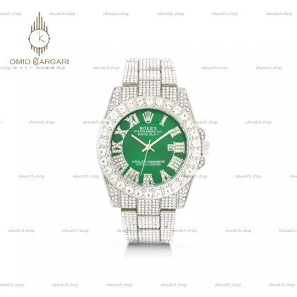 ساعت مچی رولکس دیت جاست فول نگین صفحه سبز Rolex Datejust