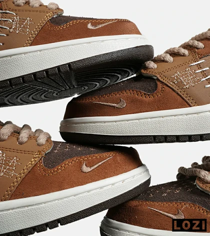 کفش کتانی مردانه و زنانه قهوه ای NIKE jordan Vodoo مدل 7018