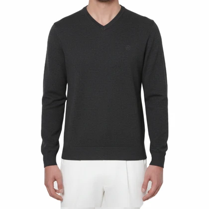 پلیور بافت یقه هفت ذغالی مردانه