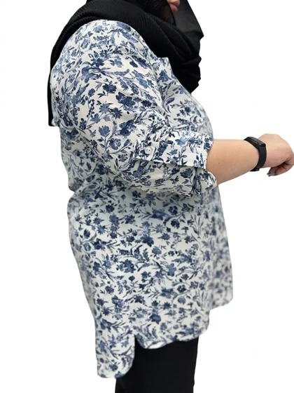 شومیز گل‌دار سایز بزرگ زنانه (تن خور آزاد و خنک)
