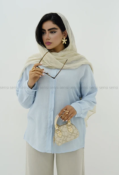 شومیز جلو دکمه شیشه ای کد1005993
