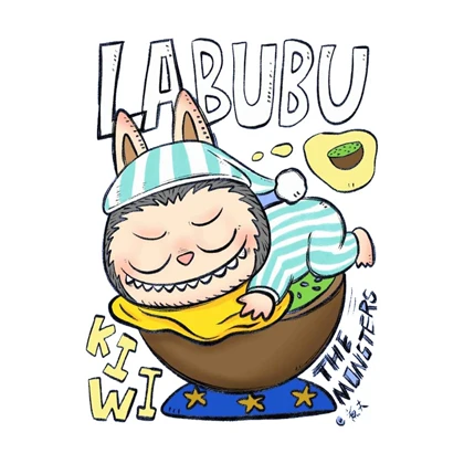 استیکر پارچه و لباس پاد آفرین مدل LABUBU کد 37