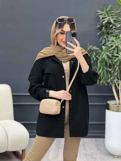 مانتو کتان مداد رنگی
