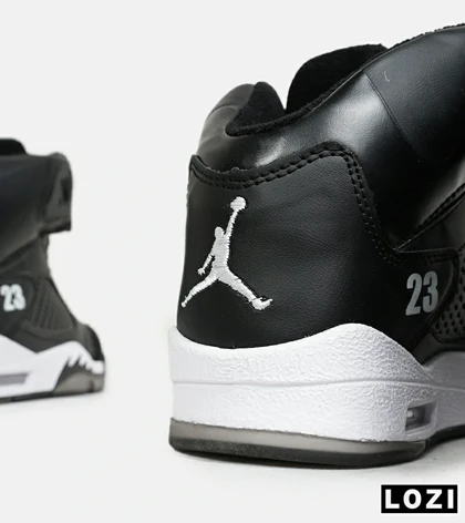 کتانی ساق‌دار زنانه و مردانه مشکی Nike air jordan 5 مدل 6476