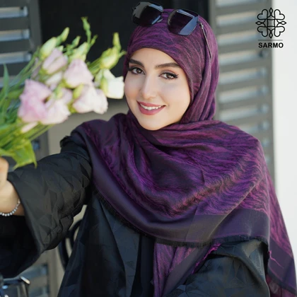 روسری ژاکارد رونا طرح پر- 140