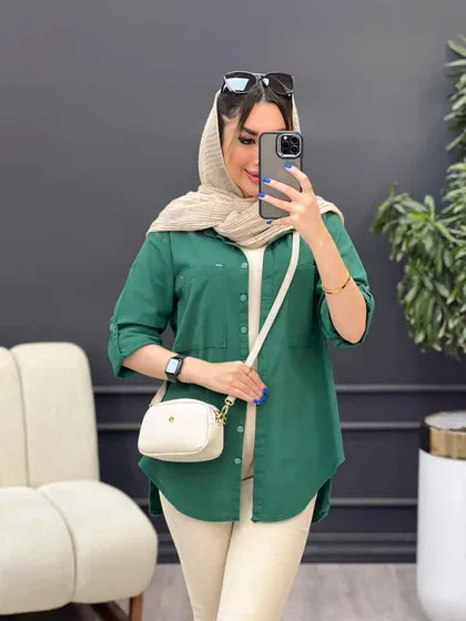 مانتو لینن رنگی بغل پنج دکمه