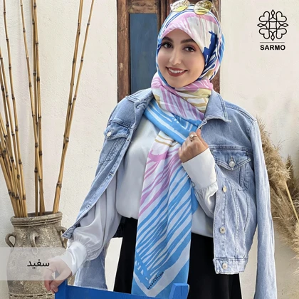 روسری نخ پنبه رنگی
