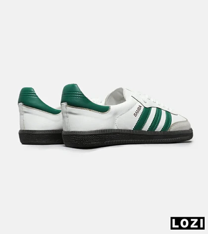 کفش کتانی مردانه و زنانه سامبا سفید سبز ADIDAS Samba مدل 7261