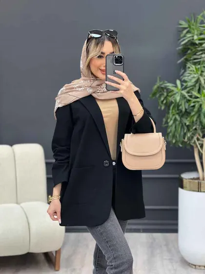 مانتو لینن کتی تک دکمه
