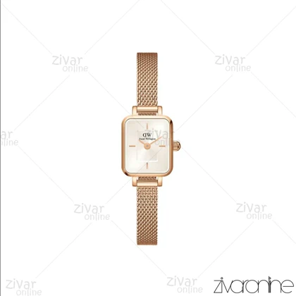 ساعت دنیل ولینگتون زنانه بند حصیری رزگلد صفحه نباتی 104925