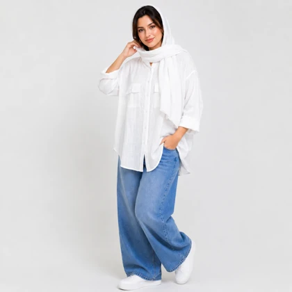 شومیز زنانه یقه ایستاده کد 395