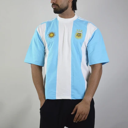 تیشرت فوتبالی آرژانتین مدل ZRA-4E0623 سفید آبی
