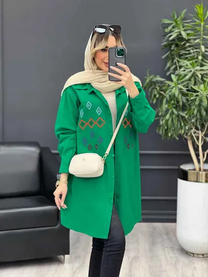مانتو لینن طرح لوزی