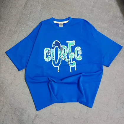 تیشرت باکسی corec آبی سایز XxL (توضیحات توجه کنید رهنمای سایز)کد 3