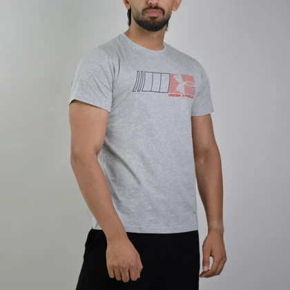 تیشرت ورزشی مردانه آندر آمور مدل STORM-1907 طوسی روشن