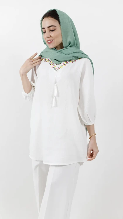 تونیک یقه گلی