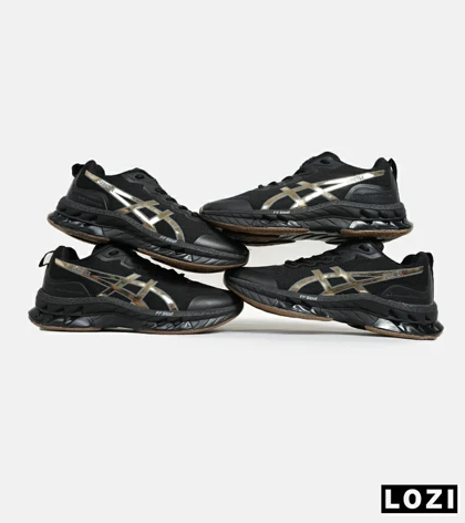 کفش کتانی مردانه مشکی طلایی ASICS GORETEX مدل 5730