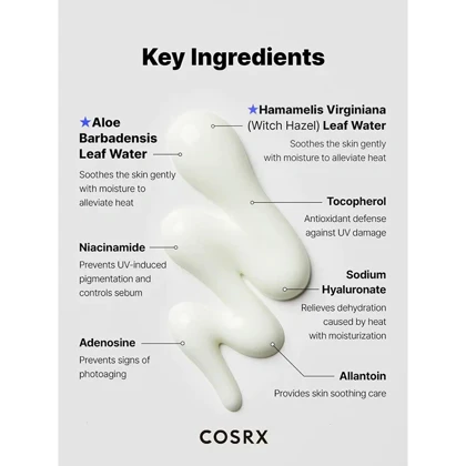 ضد آفتاب سبک و جذب سریع کوزارکس، COSRX مدل Ultra-Light SPF50 مناسب انواع پوست حجم 50 میلی‌لیتر