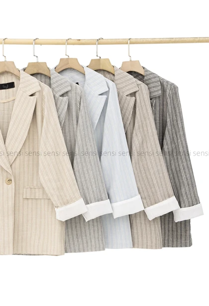 کت راه راه لینن کد1005296