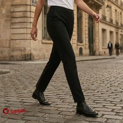 شلوار زنانه راحتی مام استایل مدل بابوس مشکی 5562