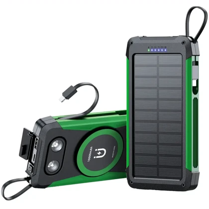 پاوربانک خورشیدی گرین لاین مدل GNSOLTX10PBK ظرفیت 10000mAh با بند آویز
